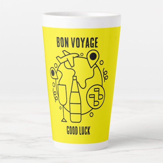 Taza De Café Latte Fiesta de Farewell Bon Voyage (Anverso)