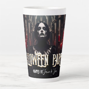 Taza De Café Latte Fiesta de Halloween – Invitación Oscura Gótica
