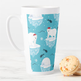 Taza De Café Latte Fiesta de Osos Polares