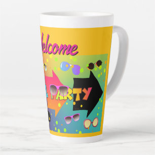 Taza De Café Latte Fiesta de Piscina Amarillo de Bienvenida