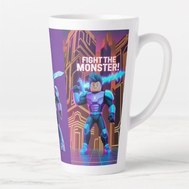 Taza De Café Latte Fight the monster  latte mug (Derecha)