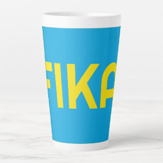 Taza De Café Latte FIKA Negrita Amarillo y Azul