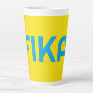 Taza De Café Latte FIKA Negrita Amarillo y Azul
