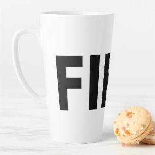 Taza De Café Latte FIKA Negrita negro y blanco lata