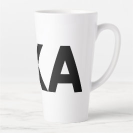 Taza De Café Latte FIKA Negrita negro y blanco lata