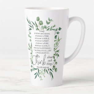 Taza De Café Latte Filipinas 4:8 Lo que sea Noble Eucalipto