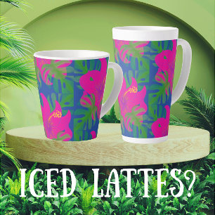 Taza De Café Latte Filodendro de Hibisco Tropical Tropical 