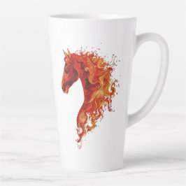 Taza De Café Latte Fire Horse