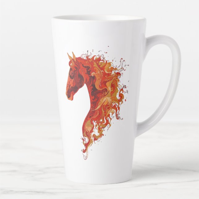 Taza De Café Latte Fire Horse (Derecha)