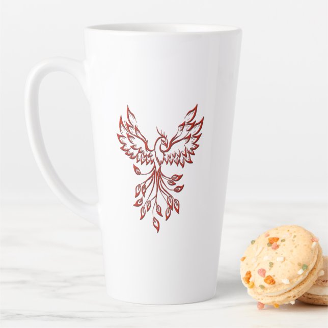 Taza De Café Latte Fire Red Phoenix (In situ)