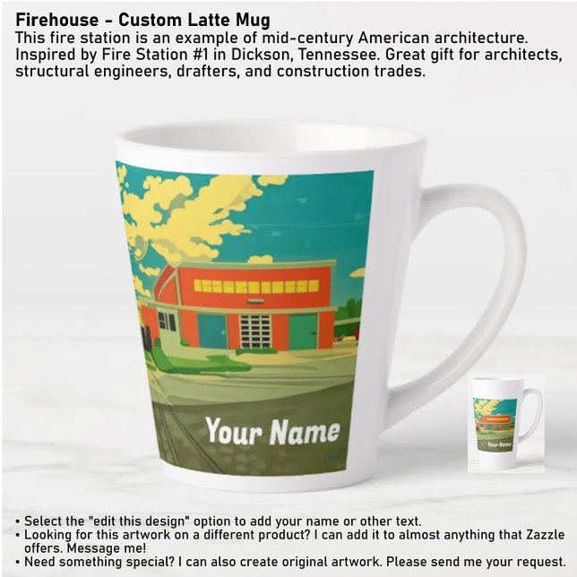 Taza De Café Latte Firehouse - Custom Latte Mug (Subido por el creador)