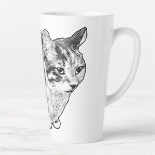 Taza De Café Latte Fireside Tabby con puntos besos de nieve