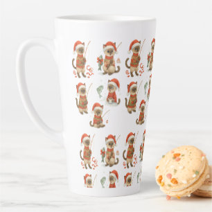 Taza De Café Latte Fish Santa por los amantes de la pesca de gatos en