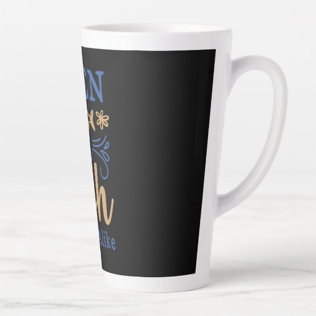 Taza De Café Latte Fishing Art Men And Fish Are A Like (Derecha)