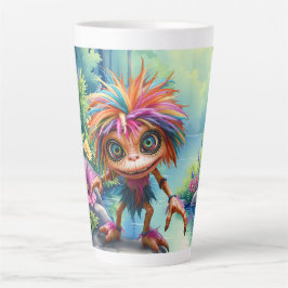 Taza De Café Latte Fizzwiggle el duende travieso del arcoíris.