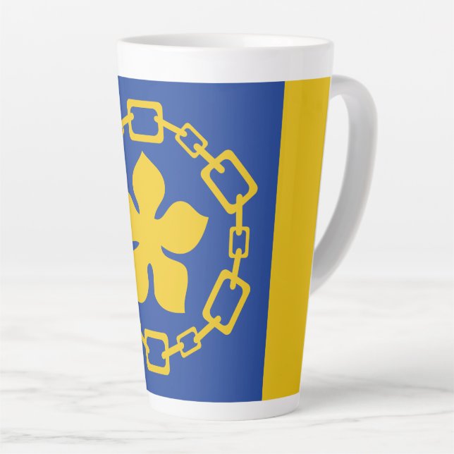 Taza De Café Latte Flag of Hamilton, Ontario Latte Mug (Ángulo derecho)