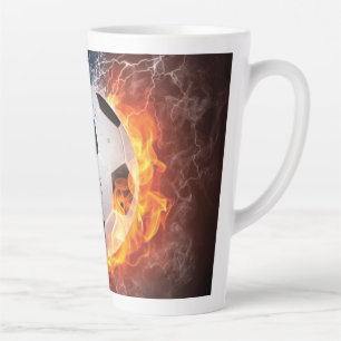 Taza De Café Latte Flamante Cojín decorativo de fútbol/baloncesto de