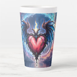 Taza De Café Latte Flamebound Heart of the Moon – Gothic Cosmic Love 