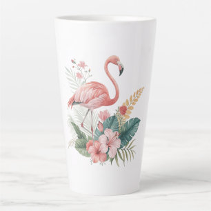 Taza De Café Latte Flamenco Con Flores