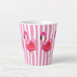 Taza De Café Latte Flamingo rosa dulce y colorido Latte Mug