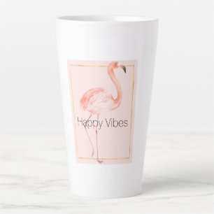 Taza De Café Latte Flamingo rosa feliz