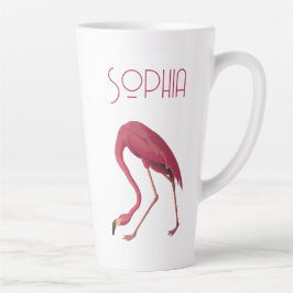 Taza De Café Latte Flamingo rosa vintage