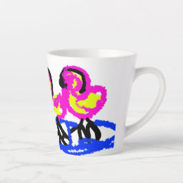 Taza De Café Latte Flamingos rosados boda verano divertido