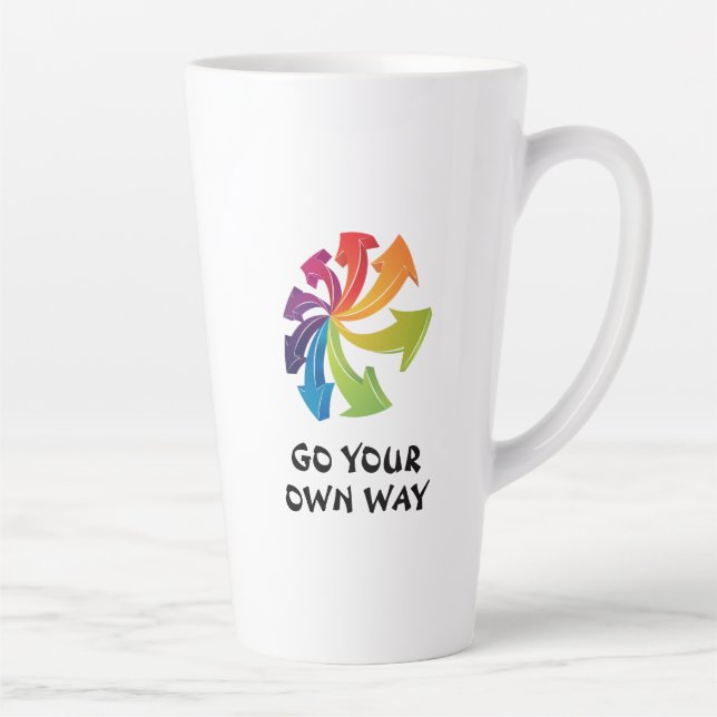 Taza De Café Latte Flechas de arcoiris - Ve a tu propio camino (Derecha)