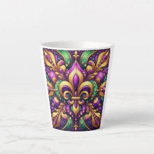 Taza De Café Latte fleur de lis mardi gras