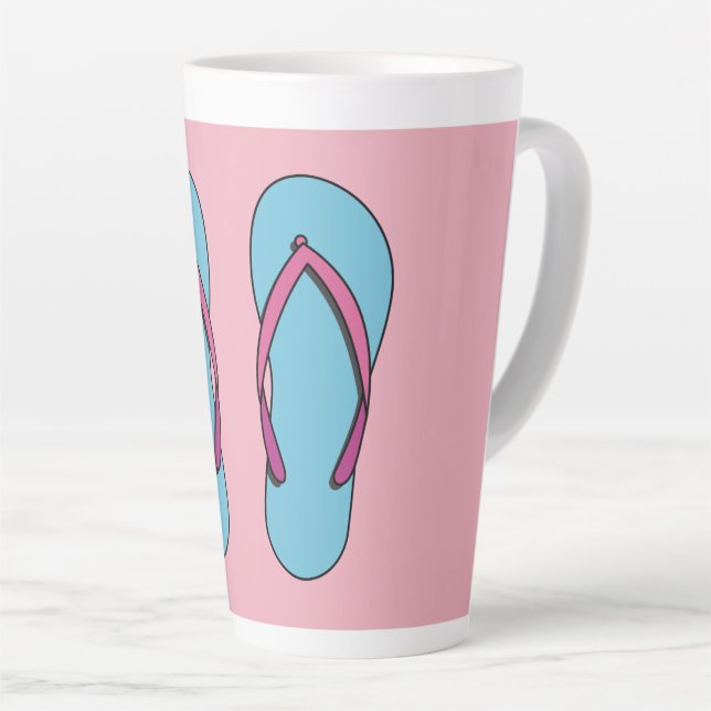 Taza De Café Latte Flip Flops de playa (Ángulo derecho)