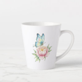 Taza De Café Latte Flor