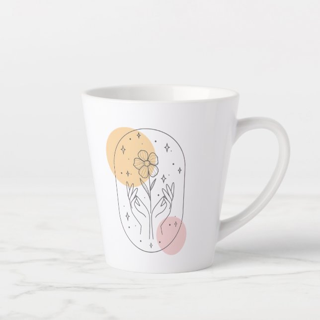 Taza De Café Latte Flor (Derecha)
