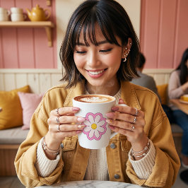 Taza De Café Latte Flor