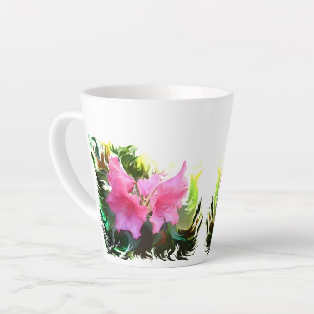 Taza De Café Latte Flor azalea (Ángulo izquierdo)