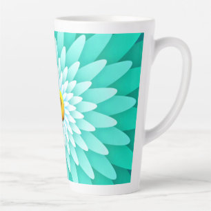 Taza De Café Latte Flor azul Mandala-68566
