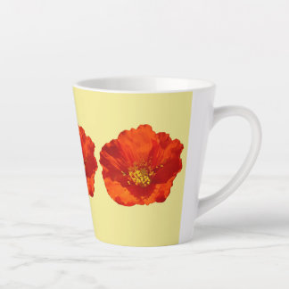 Taza De Café Latte Flor colorida de adormidera roja de Alaska