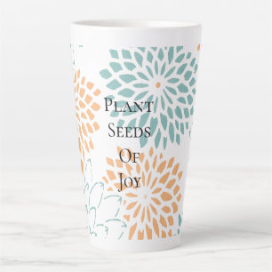 Taza De Café Latte Flor de Aqua de Melocotón Semillas de Alegría Flor