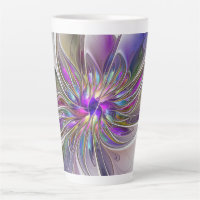 Flor de arte fractal enérgica y colorida
