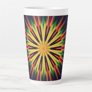Taza De Café Latte Flor de Kaleidoscope Mandala-21855