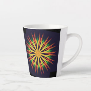 Taza De Café Latte Flor de Kaleidoscope Mandala-21855