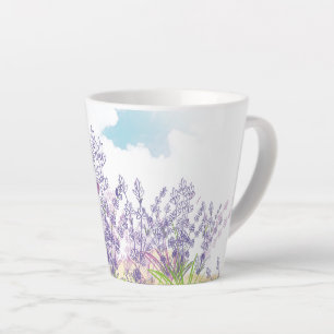 Taza De Café Latte Flor de lavanda