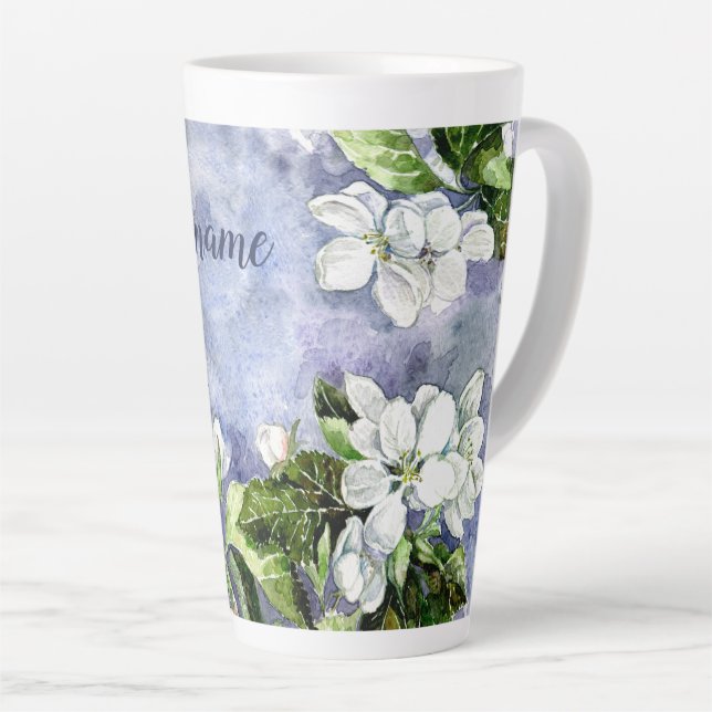 Taza De Café Latte Flor de manzana (Ángulo derecho)