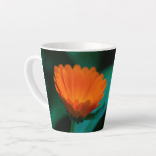 Taza De Café Latte Flor de margarita naranja