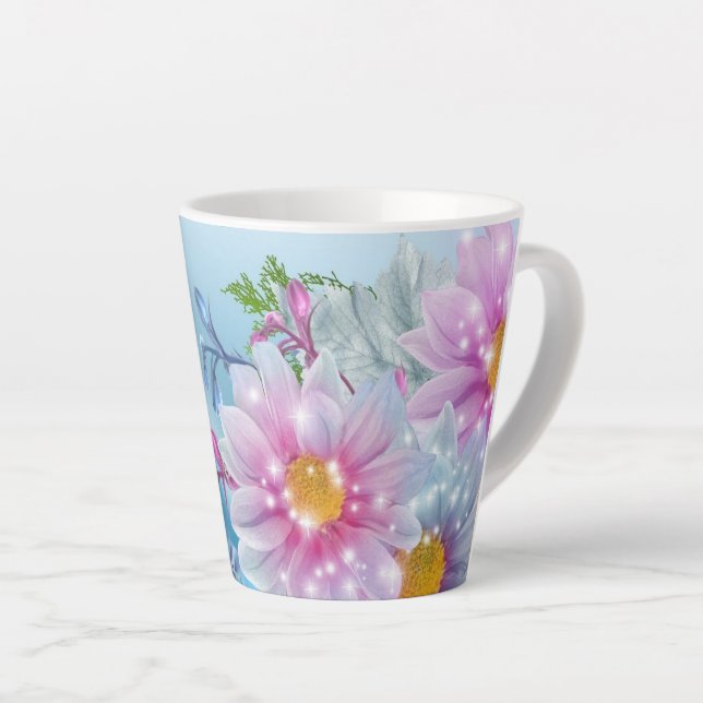 Taza De Café Latte Flor De Naturaleza (Ángulo derecho)