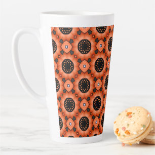 Taza De Café Latte Flor de Otoño Naranja