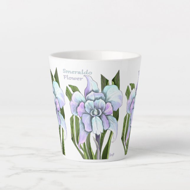 Taza De Café Latte Flor de Smeraldo (Anverso)