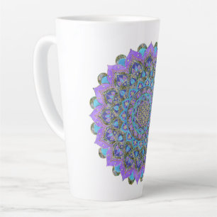 Taza De Café Latte Flor De Vida - Mandala Estilo India 2