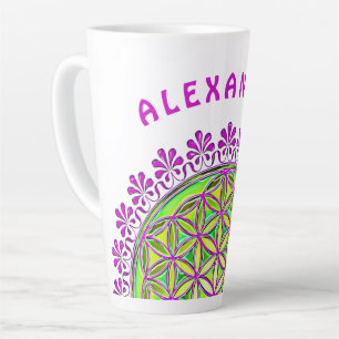 Taza De Café Latte Flor De Vida - Ornamentos De Florencia Vintage 2