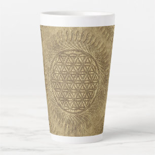 Taza De Café Latte Flor de vida - sol - patrón ininterrumpido 4