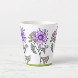 Taza De Café Latte Flor en el desierto